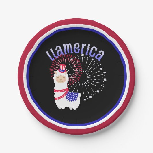 Llama American Juli 4 Papieren Bordje (Voorkant)