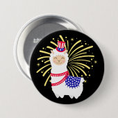 Llama American Juli 4 Ronde Button 7,6 Cm (Voorkant /achterkant)