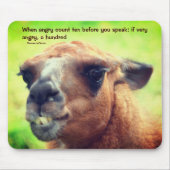 Llama Anger Management Quote Inspirerend Muismat (Voorkant)