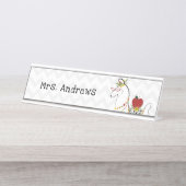 Llama Apple leraar Chevron Floral Bureau Naambordje (Voorkant)