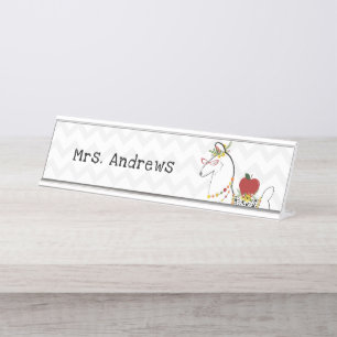 Llama Apple leraar Chevron Floral Bureau Naambordje