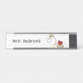 Llama Apple leraar Chevron Floral Bureau Naambordje (Voorkant)