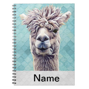 Llama Art Persoonlijke naam Kleur Notitieboek