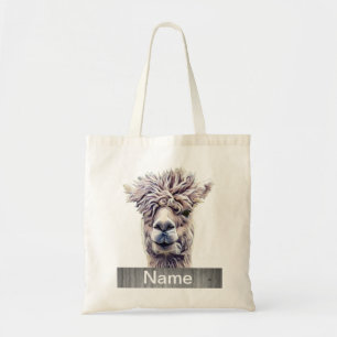 Llama Art Persoonlijke naam Kleur Tote Bag