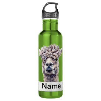 Llama Art Persoonlijke naam Kleur Waterfles
