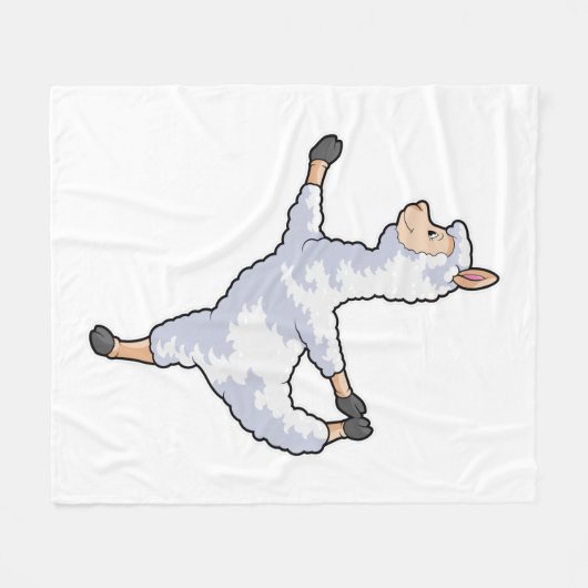 Llama at Yoga Fleece Deken (Voorkant (Horizontaal))