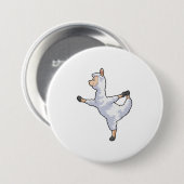 Llama at Yoga Ronde Button 7,6 Cm (Voorkant /achterkant)