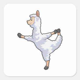 Llama at Yoga Vierkante Sticker