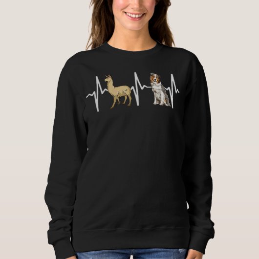 Llama Australische Herder Hartslag Hond Trui (Voorkant)
