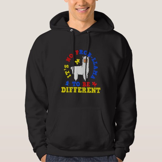 Llama Autism Awareness Autism Mam Suppor Hoodie (Voorkant)