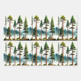 Llama, Baby Herten & Pijnbomen, Vakantie, Kerstmis Inpakpapier Vel