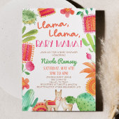 Llama Baby Mama Cactus Fiesta-Baby shower Kaart