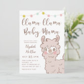 Llama Baby Mama Gender Neutral Shower Kaart (Staand voorkant)