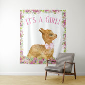 Llama Baby Shower Achtergrond Banner Wandkleed (In situ)