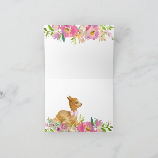 Llama-Baby shower Bedankkaart (Binnen)