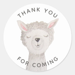Llama Baby Shower Bedankt   Cute Alpaca Dier Ronde Sticker