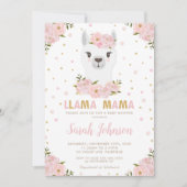 Llama Baby shower Blush Floral Kaart (Voorkant)
