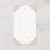 Llama Baby shower Blush Pink Floral Diaper Raffle Informatiekaartje (Achterkant)