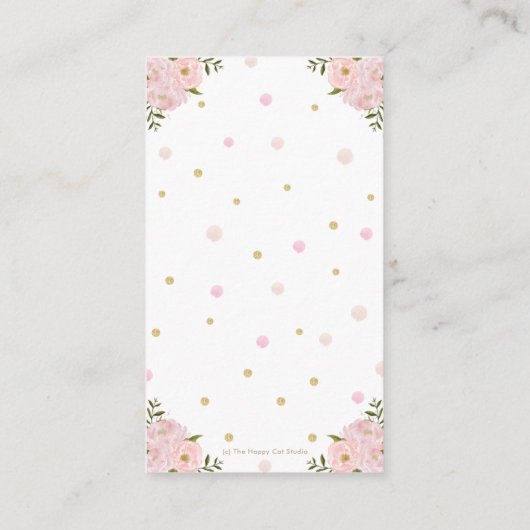 Llama Baby shower Blush Pink Floral Diaper Raffle Informatiekaartje (Achterkant)