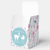 Llama Baby shower Cute Blue Boy Bedankdoosjes (Geopend)