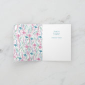 Llama Baby shower Cute Blue Boy Bedankkaart (Binnen)