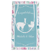 Llama Baby shower Cute Blue Boy Klein Cadeauzakje (Voorkant)