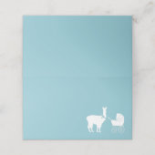 Llama Baby shower Cute Blue Boy Plaatskaartje (Buitenkant ongevouwen)