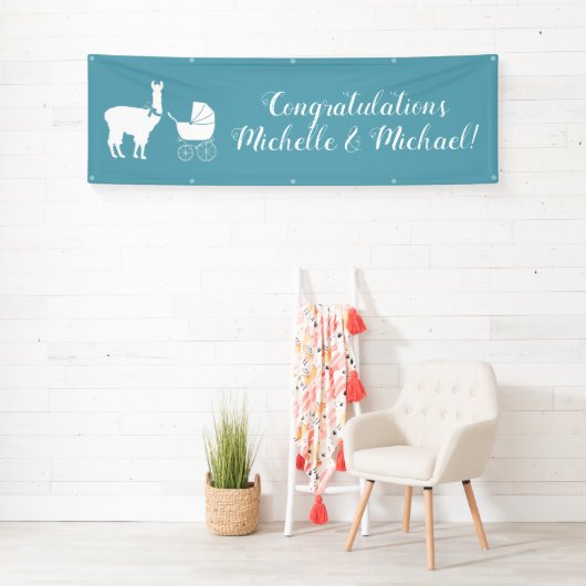 Llama Baby shower Cute Blue Boy Spandoek (Insitu)