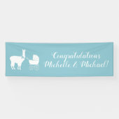 Llama Baby shower Cute Blue Boy Spandoek (Horizontaal)