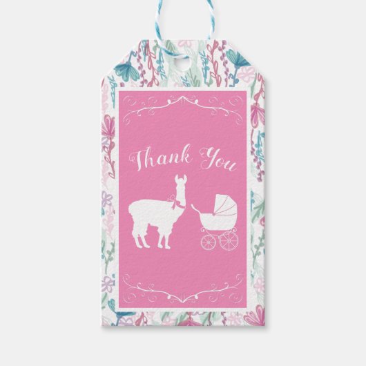 Llama Baby shower  Cute Cadeaulabel (Voorkant)