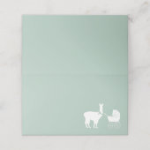 Llama Baby shower Cute Green Gender Neutral Plaatskaartje (Buitenkant ongevouwen)