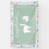 Llama Baby shower Cute Green Gender Neutral Spandoek (Verticaal)