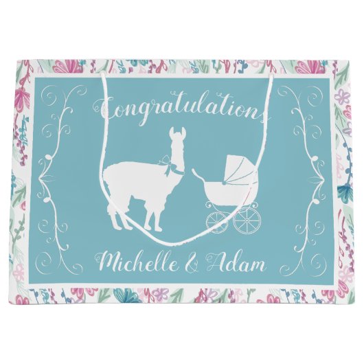 Llama Baby shower  Cute Groot Cadeauzakje (Voorkant)