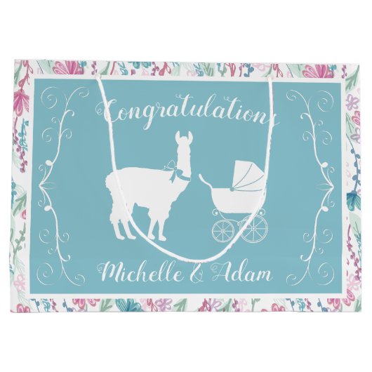 Llama Baby shower  Cute Groot Cadeauzakje (Achterkant)
