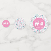 Llama Baby shower Cute Pink Girl Confetti (Voorkanten)