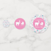 Llama Baby shower Cute Pink Girl Confetti (Achterkanten)