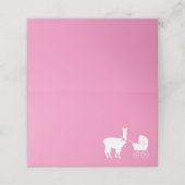 Llama Baby shower Cute Pink Girl Plaatskaartje (Buitenkant ongevouwen)