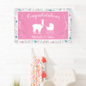 Llama Baby shower Cute Pink Girl Spandoek (Insitu)