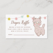 Llama Baby shower Diaper Raffle Ticket Informatiekaartje (Voorkant)