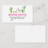 Llama Baby shower Diaper Raffle Visitekaartje (Voorkant / Achterkant)