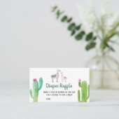 Llama Baby shower Diaper Raffle Visitekaartje (Staand voorkant)