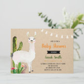 Llama baby shower feest uitnodiging (Staand voorkant)