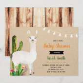 Llama baby shower feest uitnodiging (Voorkant / Achterkant)