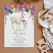 Llama Baby shower Fiesta Bright Flower Kaart