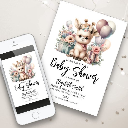 Llama-Baby shower Kaart