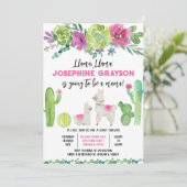 Llama-Baby shower Kaart (Staand voorkant)