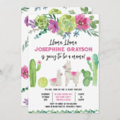 Llama-Baby shower Kaart (Voorkant / Achterkant)