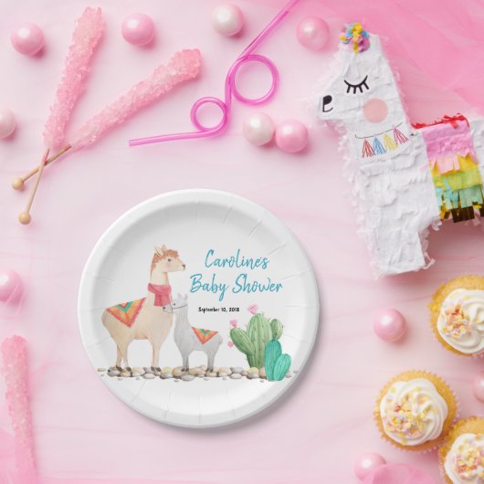 Llama baby shower papier borden papieren bordje (Feest)