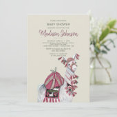 Llama | BABY SHOWER | Peach | Uitnodiging (Staand voorkant)