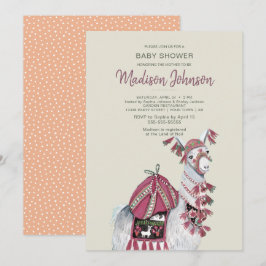 Llama | BABY SHOWER | Peach | Uitnodiging